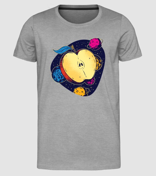 Mere în spațiu model gri pe tricou