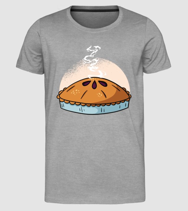 Plăcintă cu mere model gri pe tricou