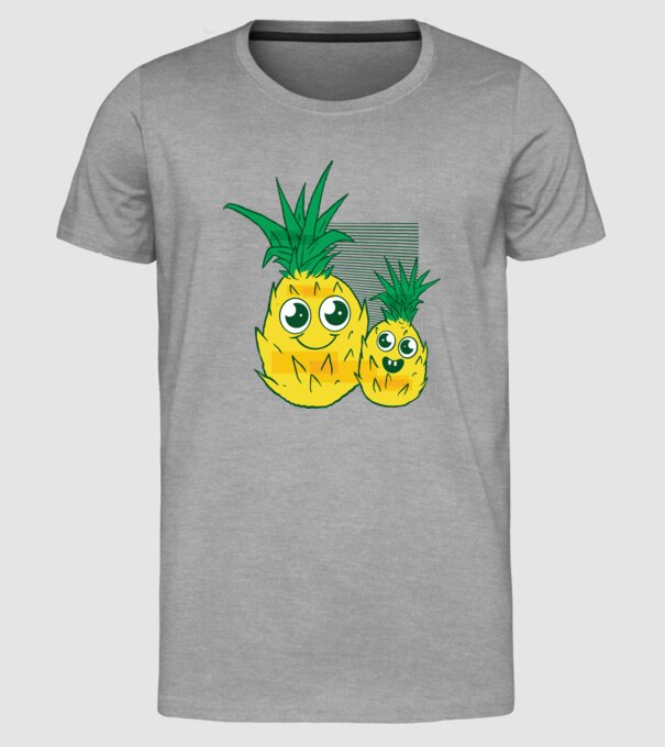Familie Ananas model gri pe tricou