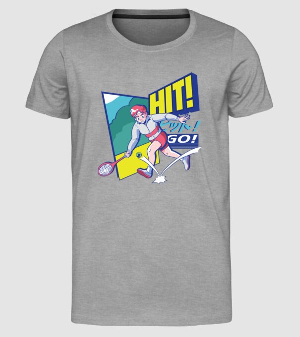 Anime Jucător de tenis băiat model gri pe tricou