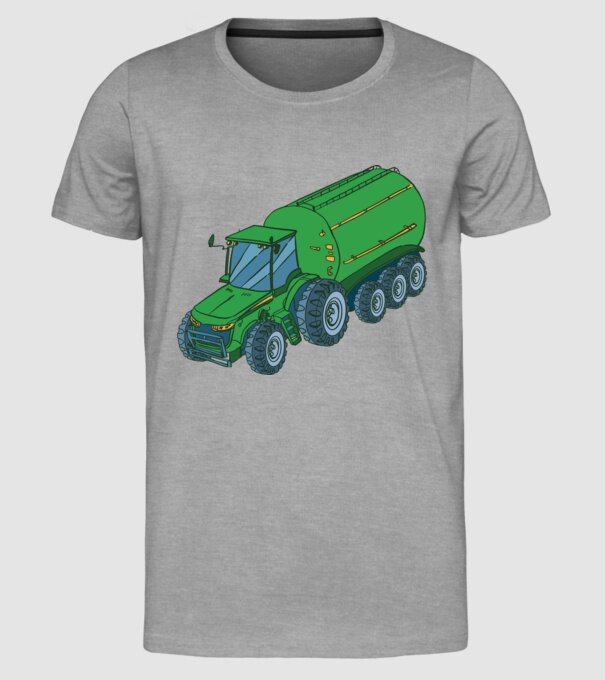 Tractor de recoltare model gri pe tricou