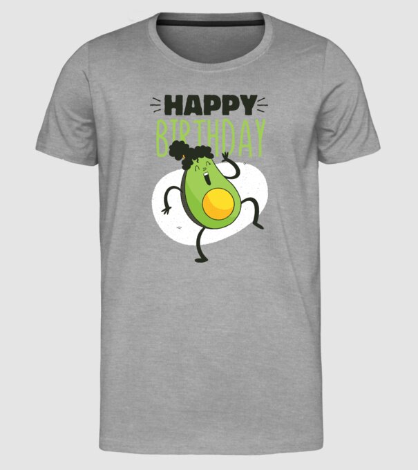 Avocado La mulți ani model gri pe tricou