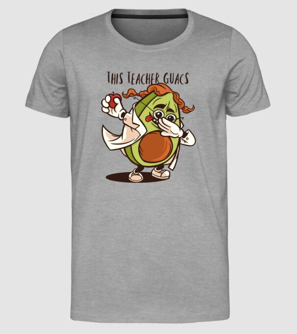 Profesor Avocado DAB model gri pe tricou