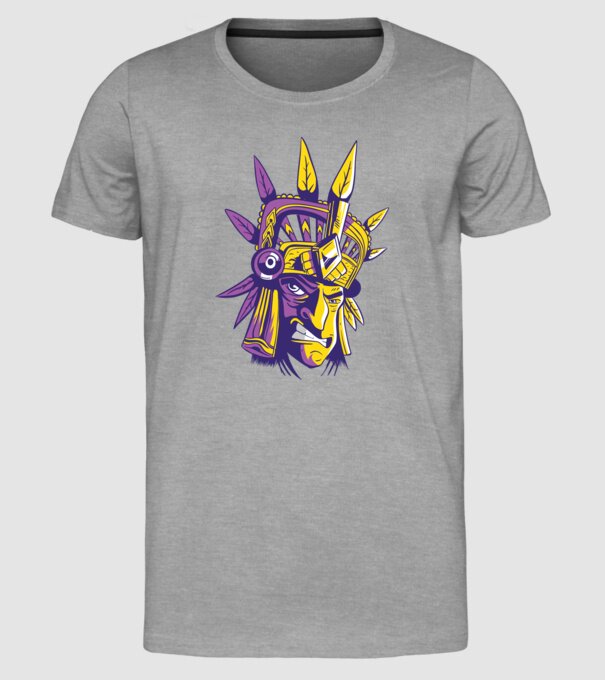 Războinic Aztec model gri pe tricou