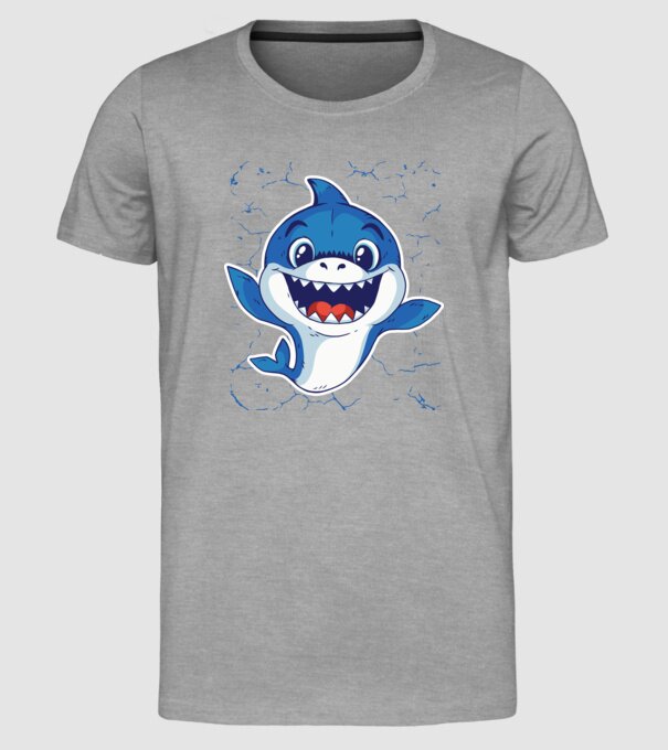 Baby Shark tricou drăguț cu rechin model gri pe tricou