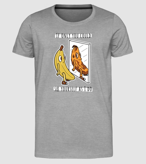 Oglindă Banană model gri pe tricou