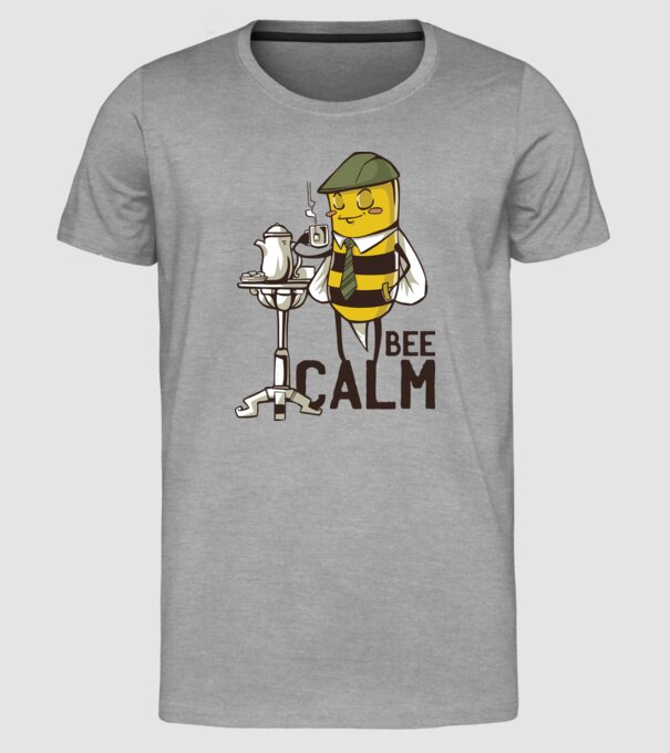Bee Calm - Fii răbdător Albinuță model gri pe tricou