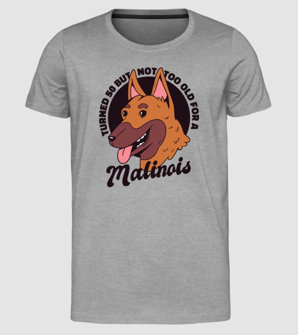 Câine ciobănesc belgian model gri pe tricou