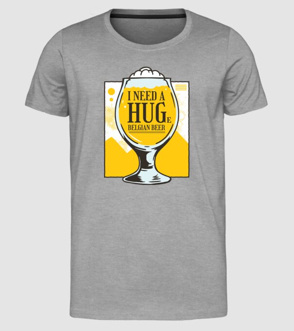 Bere belgiană model gri pe tricou