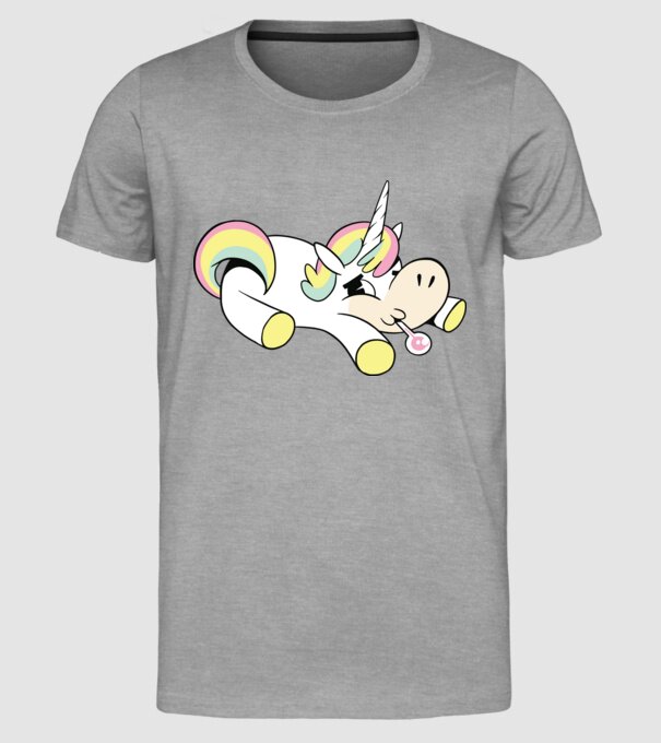 Unicorn bolnav model gri pe tricou