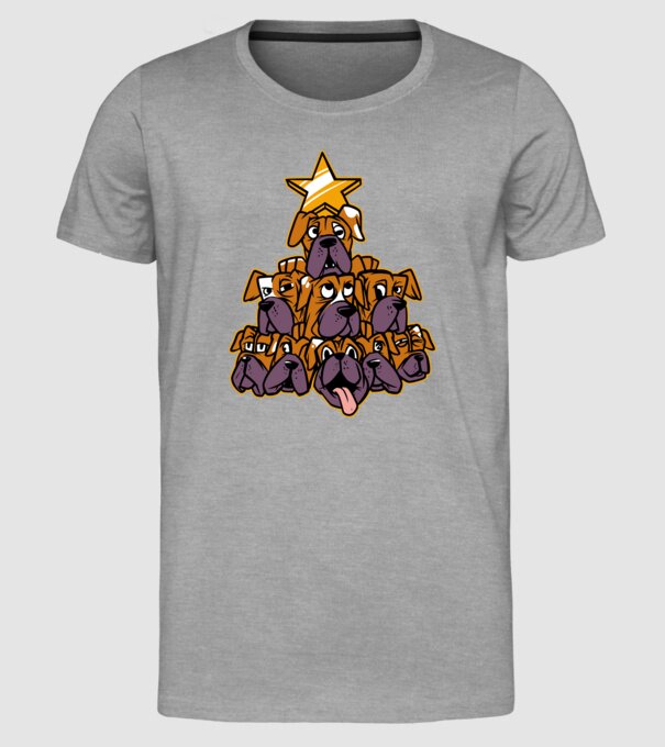 Pom de Crăciun Boxer model gri pe tricou