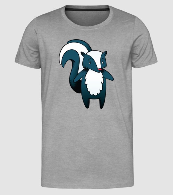 Bursuc puturos model gri pe tricou