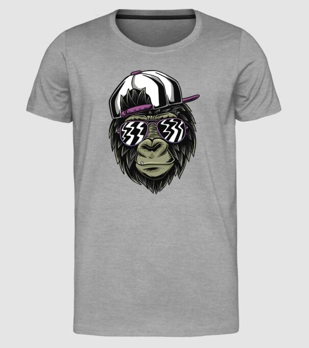 Cool Monkey model gri pe tricou