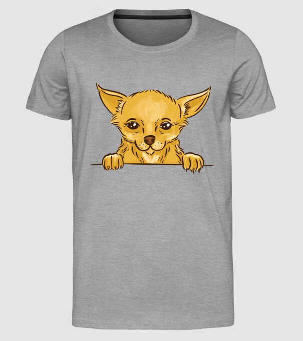 Cap de Chihuahua model gri pe tricou