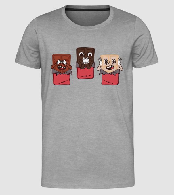 Trio de ciocolată model gri pe tricou