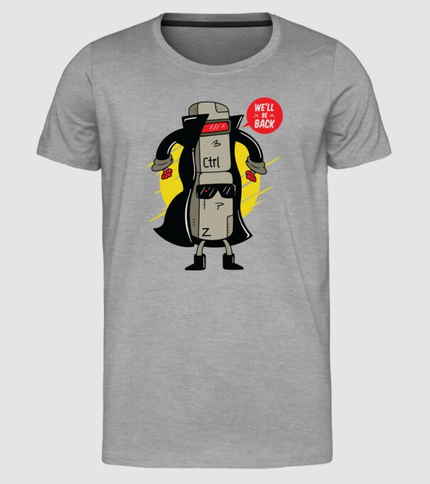 Ctrl Z Terminator Parodie model gri pe tricou