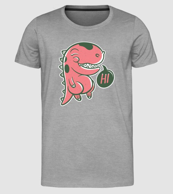 Dinozaur drăguț model gri pe tricou