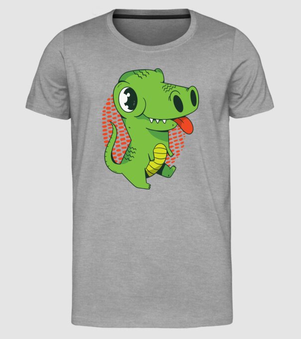 Dinozaur drăguț model gri pe tricou