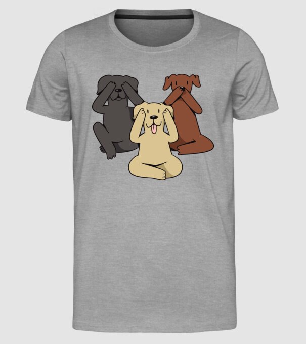 Câini drăguți model gri pe tricou