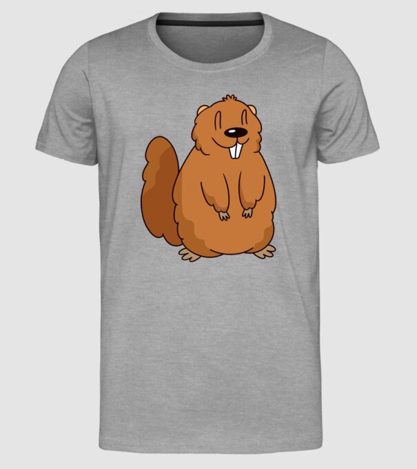 Marmotă drăguță model gri pe tricou