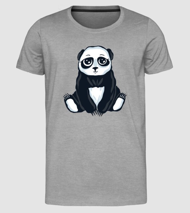 Panda drăguț model gri pe tricou