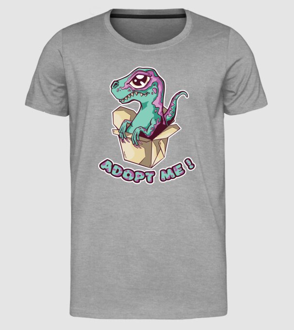 Raptor drăguț model gri pe tricou
