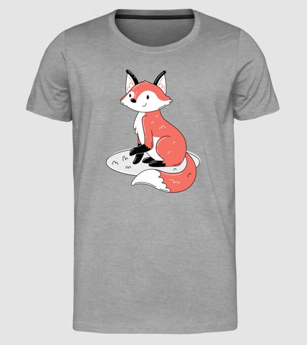 Vulpe drăguță model gri pe tricou