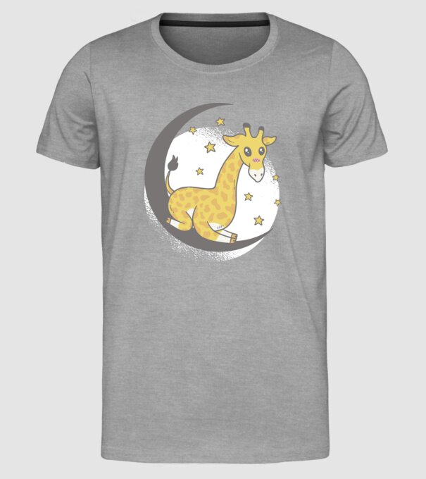 Girafă drăguță model gri pe tricou