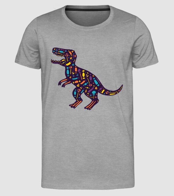 Dino bomboane model gri pe tricou