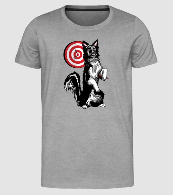 Câine cu Darts model gri pe tricou