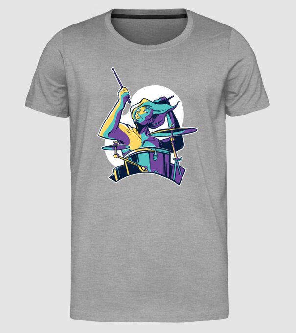 Baterist model gri pe tricou