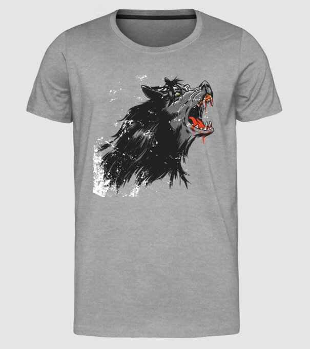Urlet de lup model gri pe tricou
