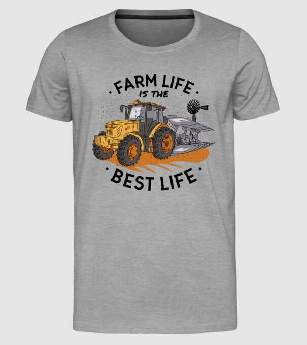 Farm Life is the Best Life Tractor model gri pe tricou