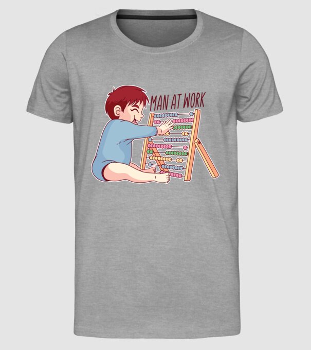 Bărbat la lucru tricou amuzant model gri pe tricou