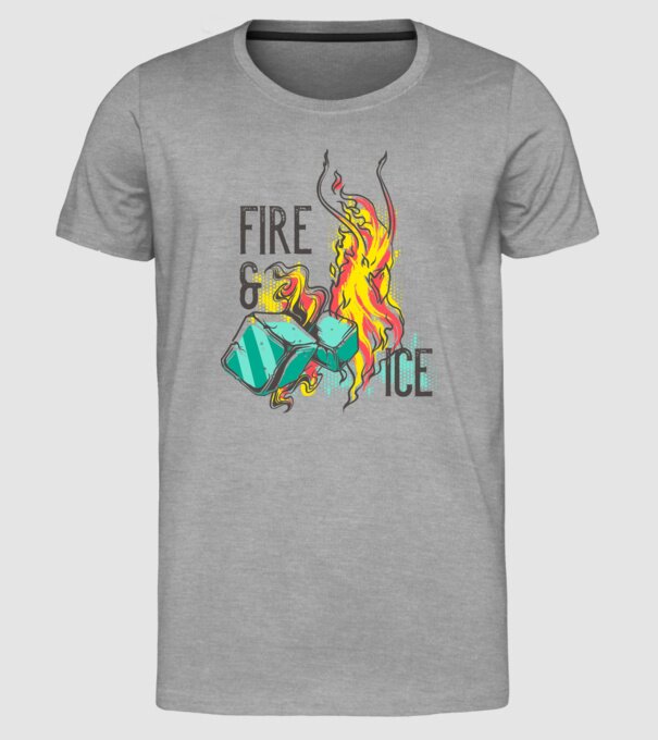 Fire and Ice model gri pe tricou