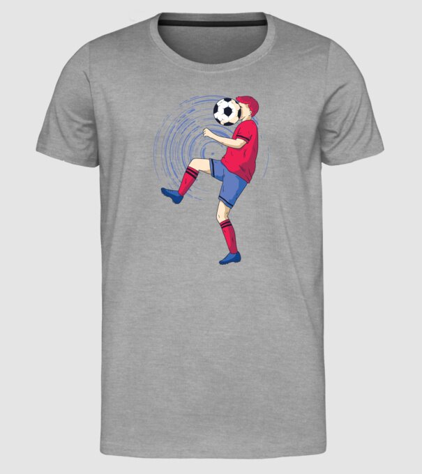 Fotbalist model gri pe tricou