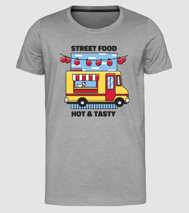 Foodtruck model gri pe tricou