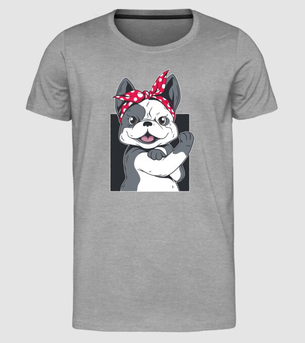 Bulldog Francez model gri pe tricou