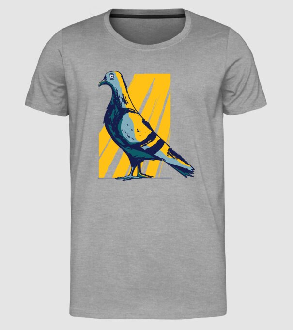 Porumbel model gri pe tricou