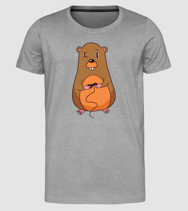 Hamster Gamer model gri pe tricou