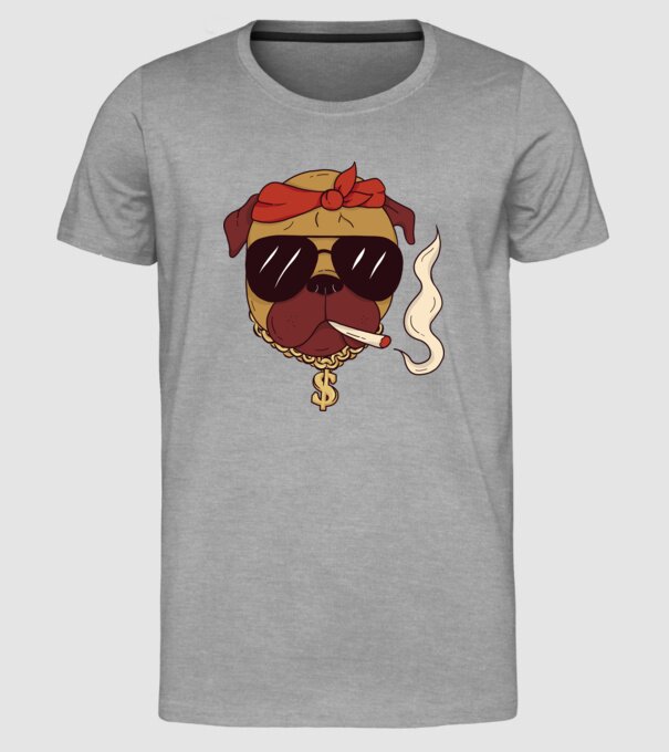 Rapper Gangster Mops model gri pe tricou