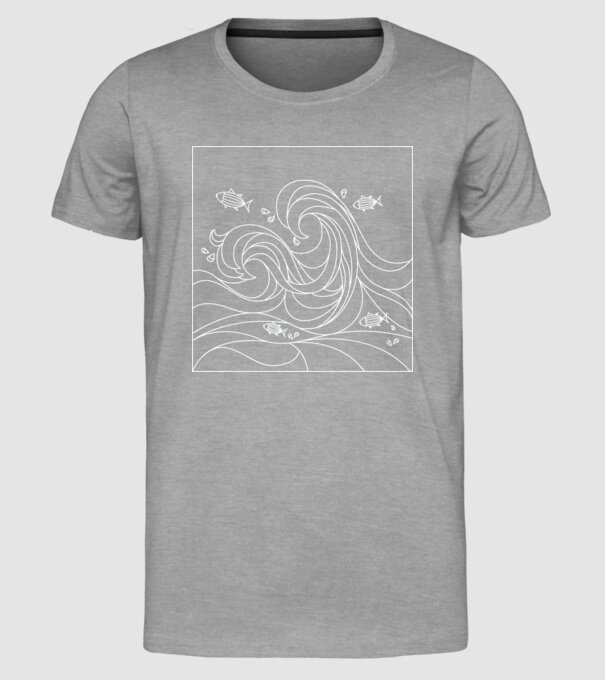 Ocean geometric model gri pe tricou