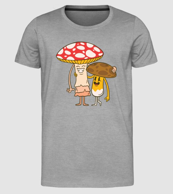 Familie Ciuperci model gri pe tricou