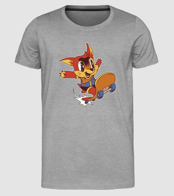 Veveriță Skateboarder model gri pe tricou