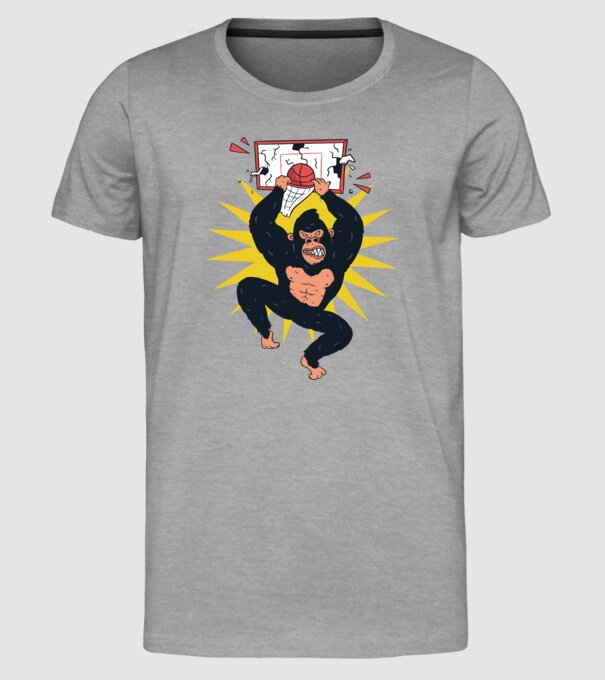 Gorilă baschet model gri pe tricou