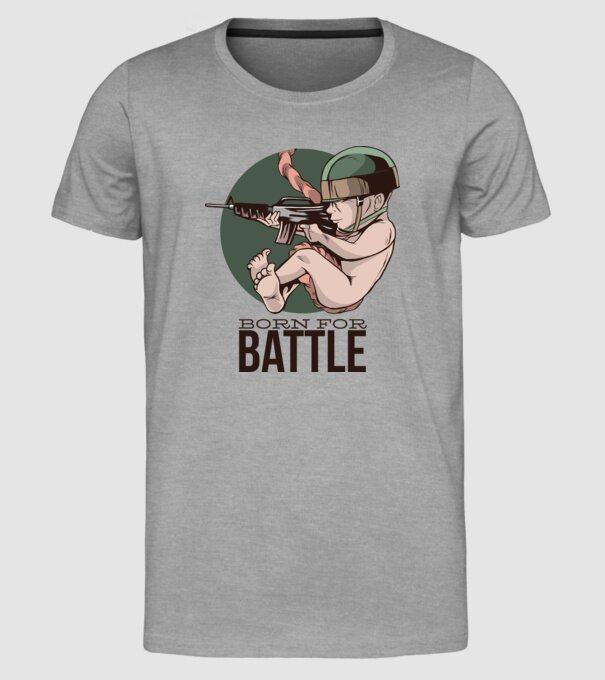 Născut pentru a lupta model gri pe tricou