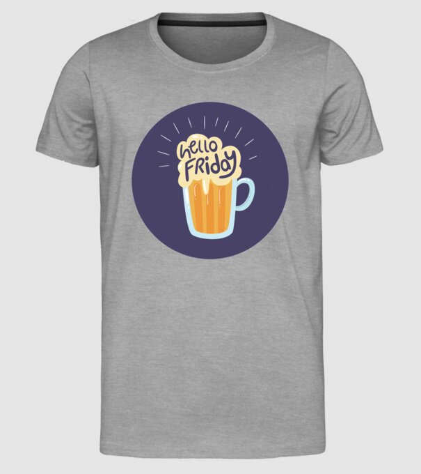 Hello Friday model gri pe tricou