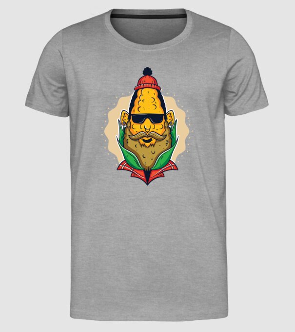 Hipster porumb model gri pe tricou