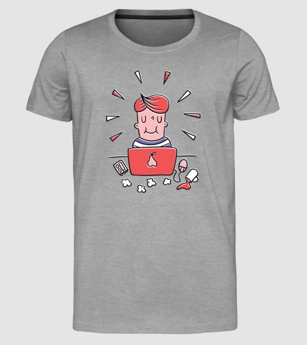Imagine Home Office model gri pe tricou