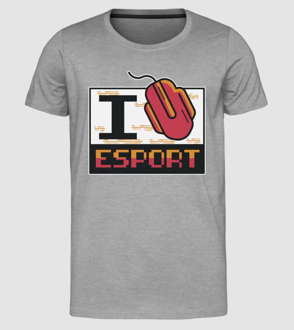 I love Esport model gri pe tricou